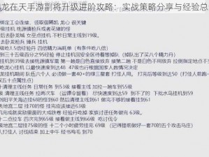 御龙在天手游副将升级进阶攻略：实战策略分享与经验总结