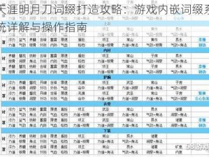 天涯明月刀词缀打造攻略：游戏内嵌词缀系统详解与操作指南