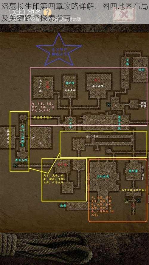 盗墓长生印第四章攻略详解：图四地图布局及关键路径探索指南