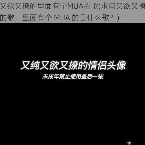 又欲又撩的里面有个MUA的歌(求问又欲又撩的歌，里面有个 MUA 的是什么歌？)