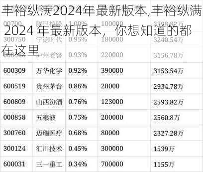 丰裕纵满2024年最新版本,丰裕纵满 2024 年最新版本，你想知道的都在这里