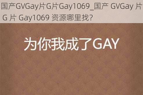 国产GVGay片G片Gay1069_国产 GVGay 片 G 片 Gay1069 资源哪里找？