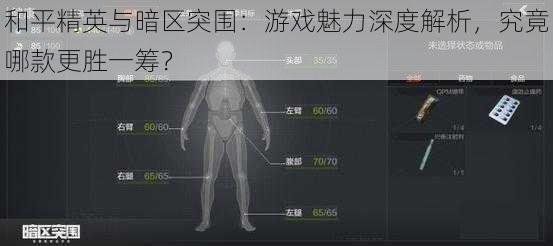 和平精英与暗区突围：游戏魅力深度解析，究竟哪款更胜一筹？