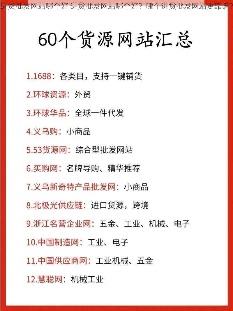 进货批发网站哪个好 进货批发网站哪个好？哪个进货批发网站更靠谱？