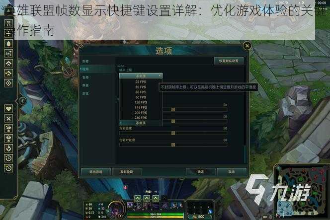 英雄联盟帧数显示快捷键设置详解：优化游戏体验的关键操作指南