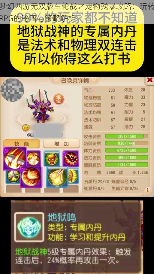 梦幻西游无双版车轮战之宠物残暴攻略：玩转RPG的秘籍与策略解析