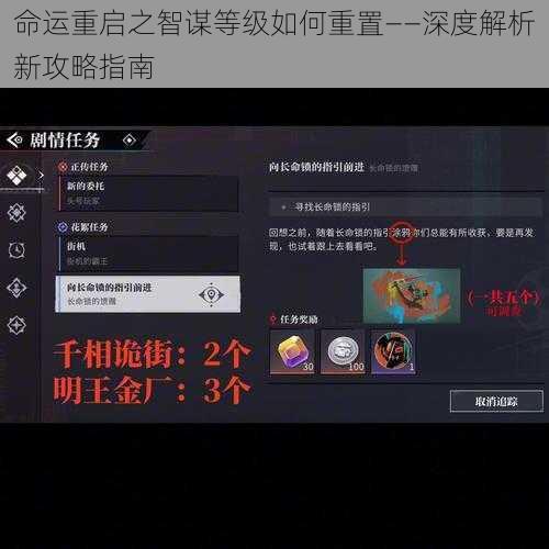 命运重启之智谋等级如何重置——深度解析新攻略指南