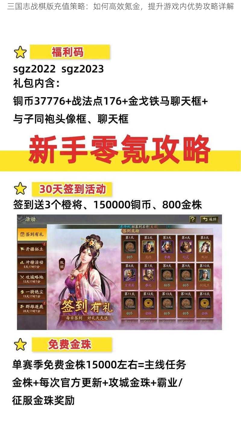 三国志战棋版充值策略：如何高效氪金，提升游戏内优势攻略详解