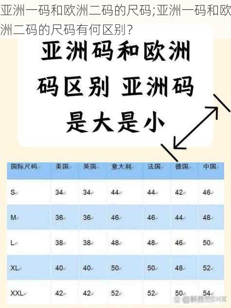 亚洲一码和欧洲二码的尺码;亚洲一码和欧洲二码的尺码有何区别？