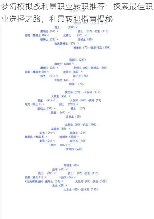 梦幻模拟战利昂职业转职推荐：探索最佳职业选择之路，利昂转职指南揭秘