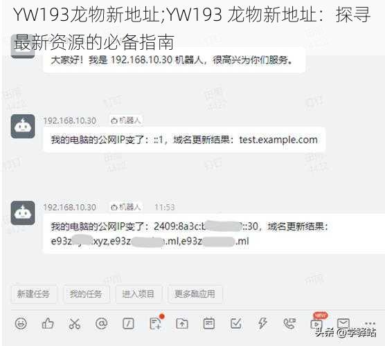 YW193龙物新地址;YW193 龙物新地址：探寻最新资源的必备指南