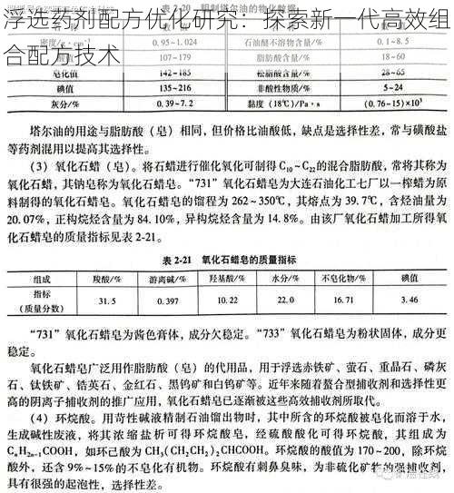 浮选药剂配方优化研究：探索新一代高效组合配方技术