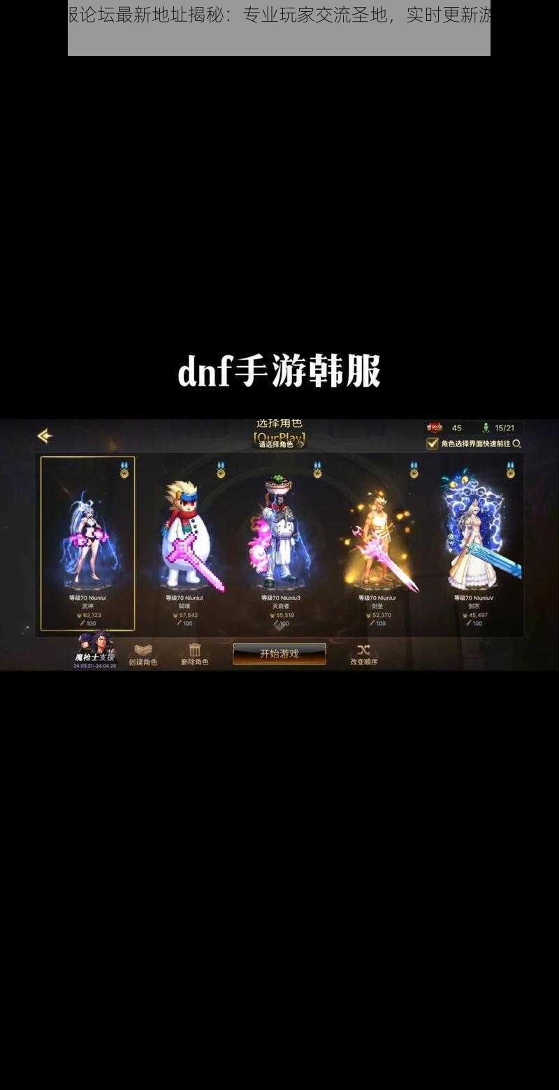 DNF韩服论坛最新地址揭秘：专业玩家交流圣地，实时更新游戏资讯情报