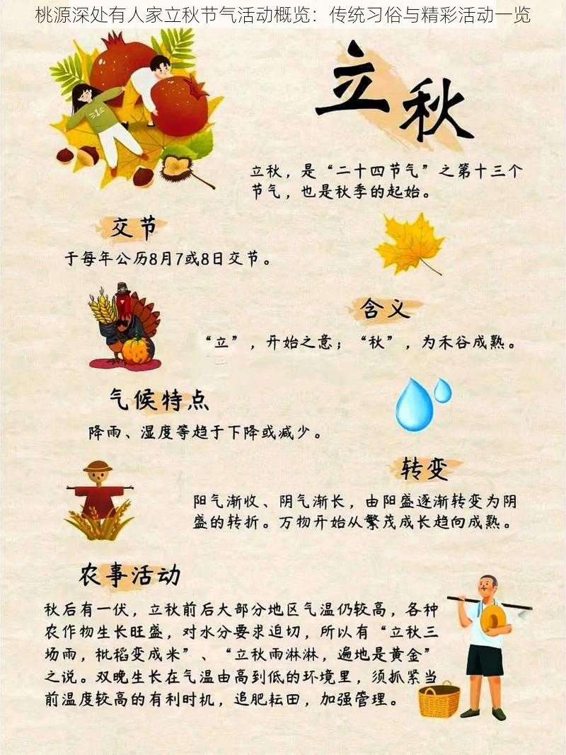 桃源深处有人家立秋节气活动概览：传统习俗与精彩活动一览